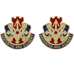 111th Engineer Battalion Unit Crest (Dedicated and Diligent) - Sold in Pairs