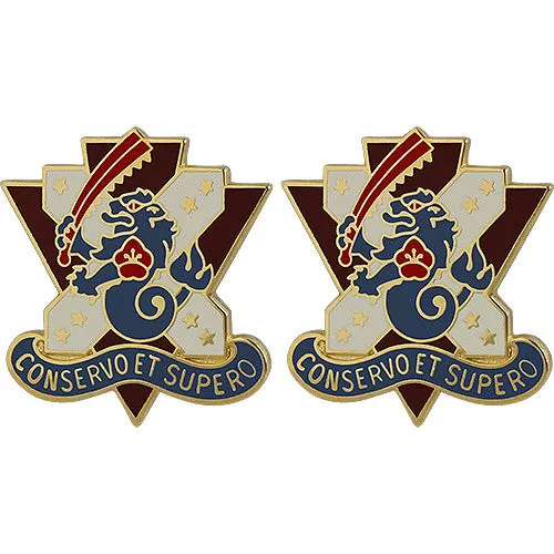 161st Medical Battalion Unit Crest (Conservo Et Supero) - Sold in Pairs