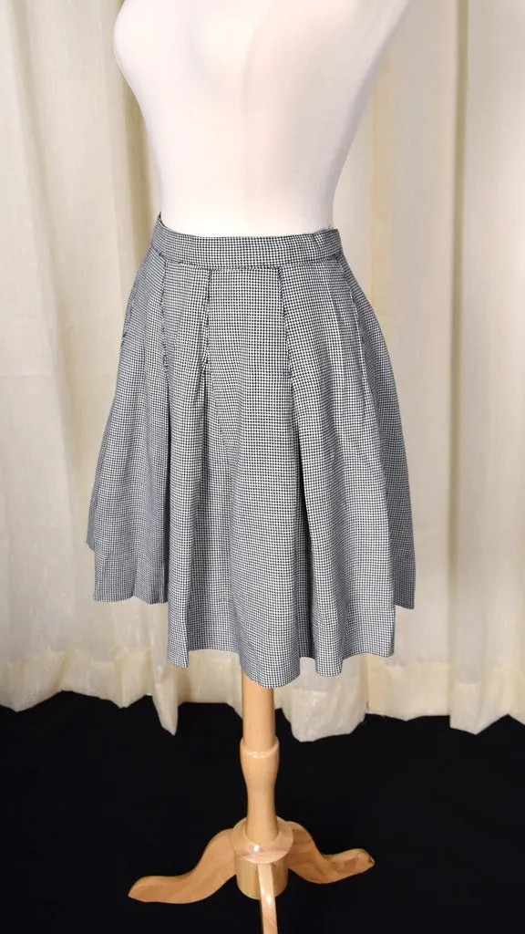 1960s Vintage Houndstooth Pleated Skirt