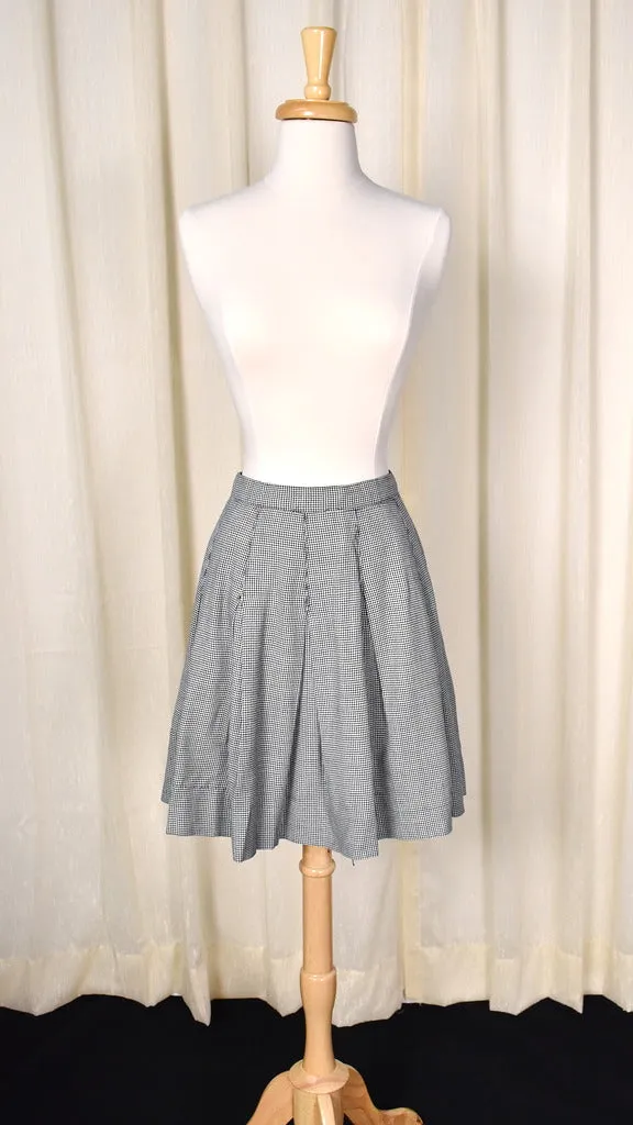 1960s Vintage Houndstooth Pleated Skirt