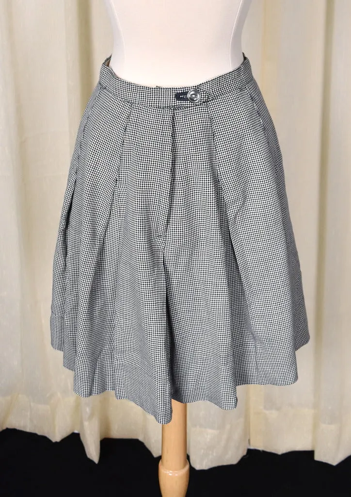 1960s Vintage Houndstooth Pleated Skirt