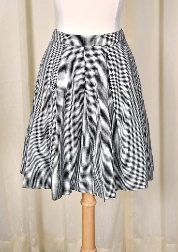 1960s Vintage Houndstooth Pleated Skirt