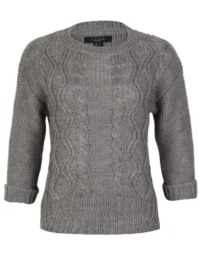 Amara Reya Buttercup cable knit jumper in Mid Grey