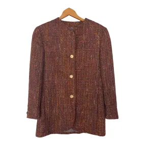 Aquascutum Wool Boucle Jacket Round Neck Autumn Tones UK size 14