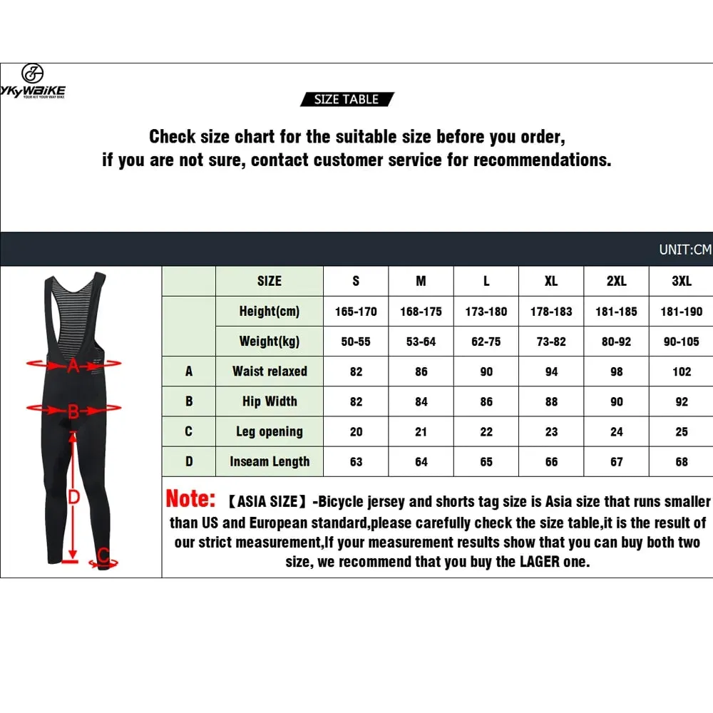 Autumn Cycling Pants Men PRO Bike Long Pants Cool Breathable Cycling Bib Pants Quick Dry Bike MTB Ride Tight Trousers