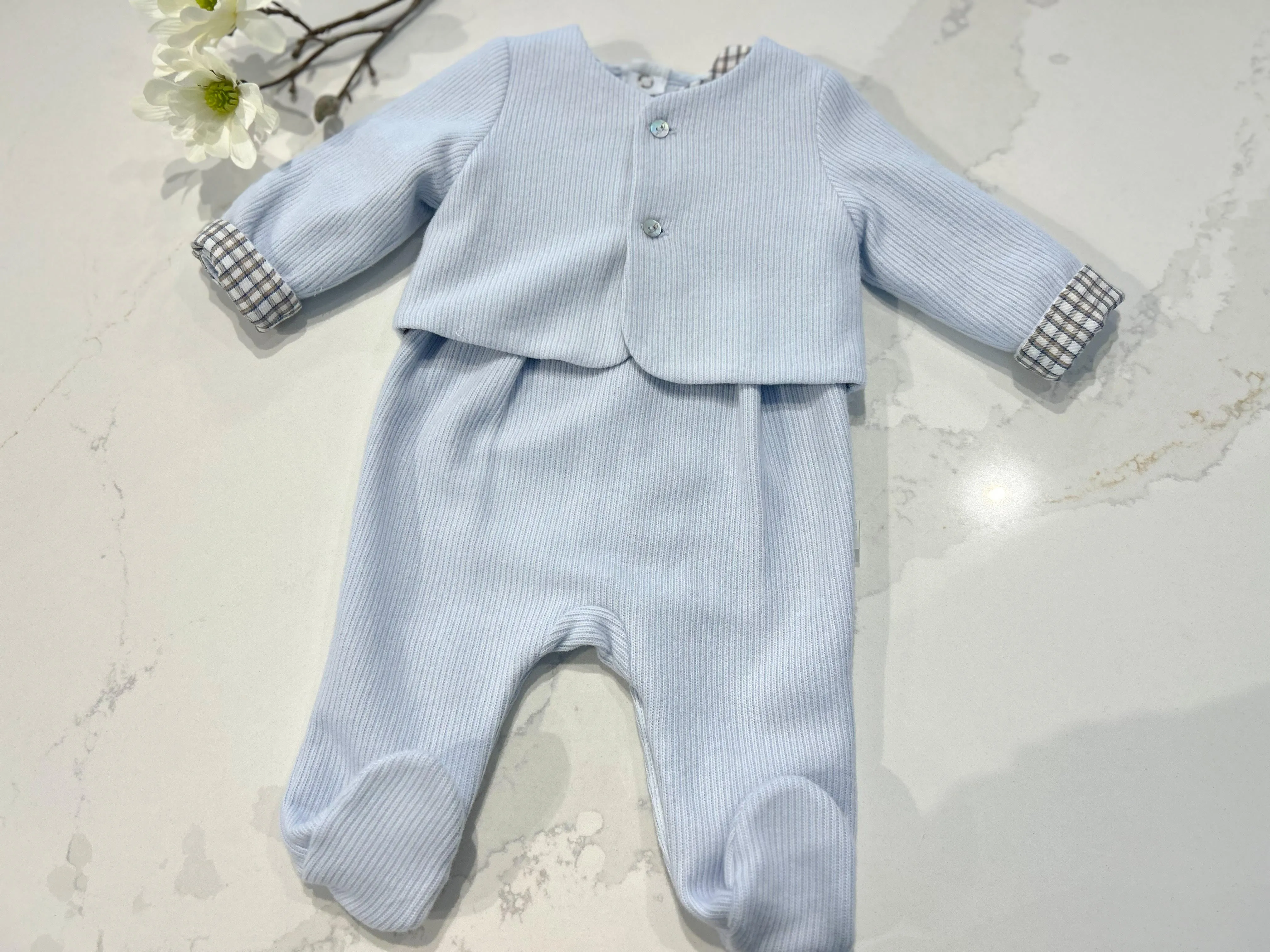 Babygrow - Ribbed Check Set