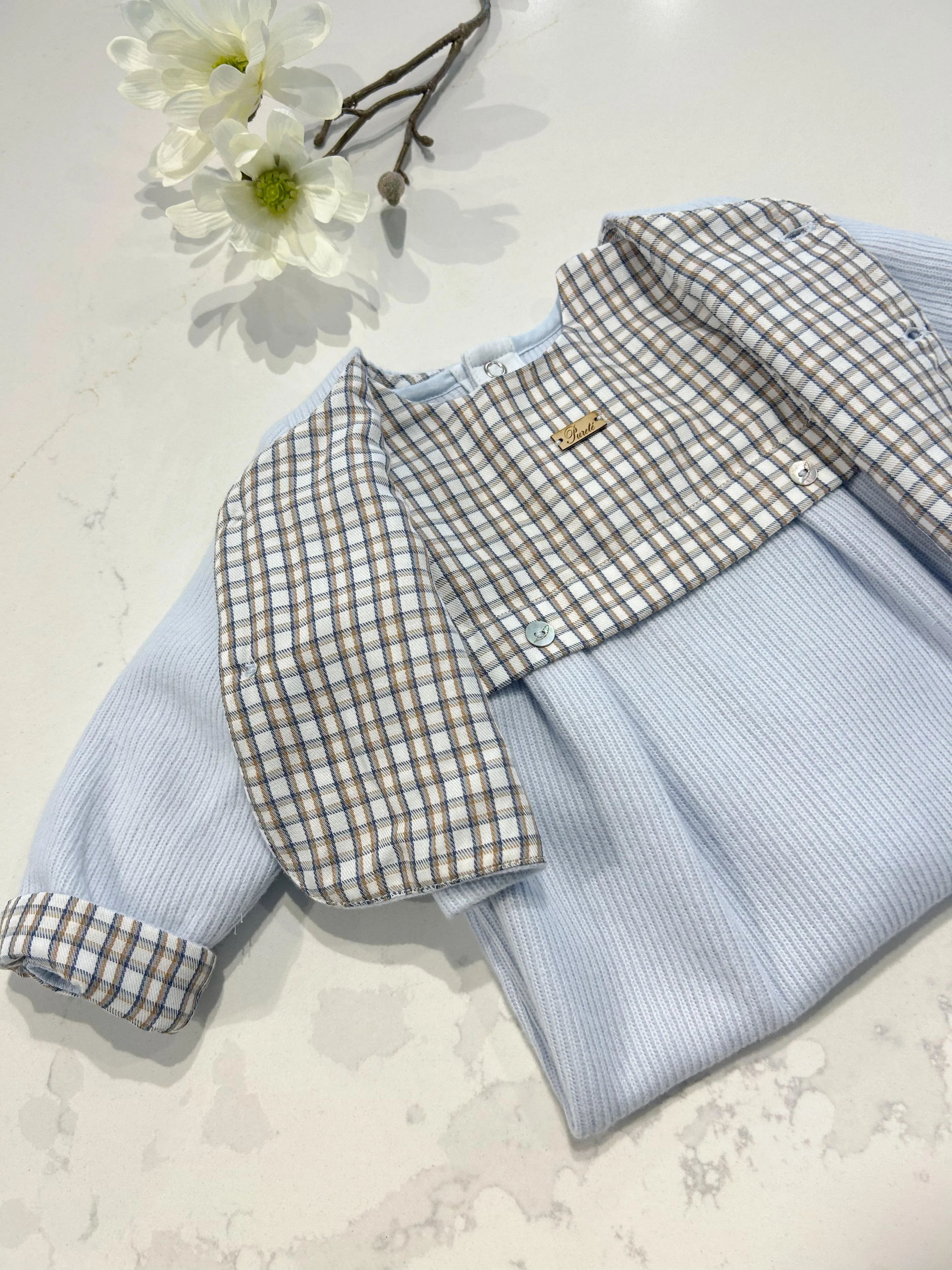 Babygrow - Ribbed Check Set