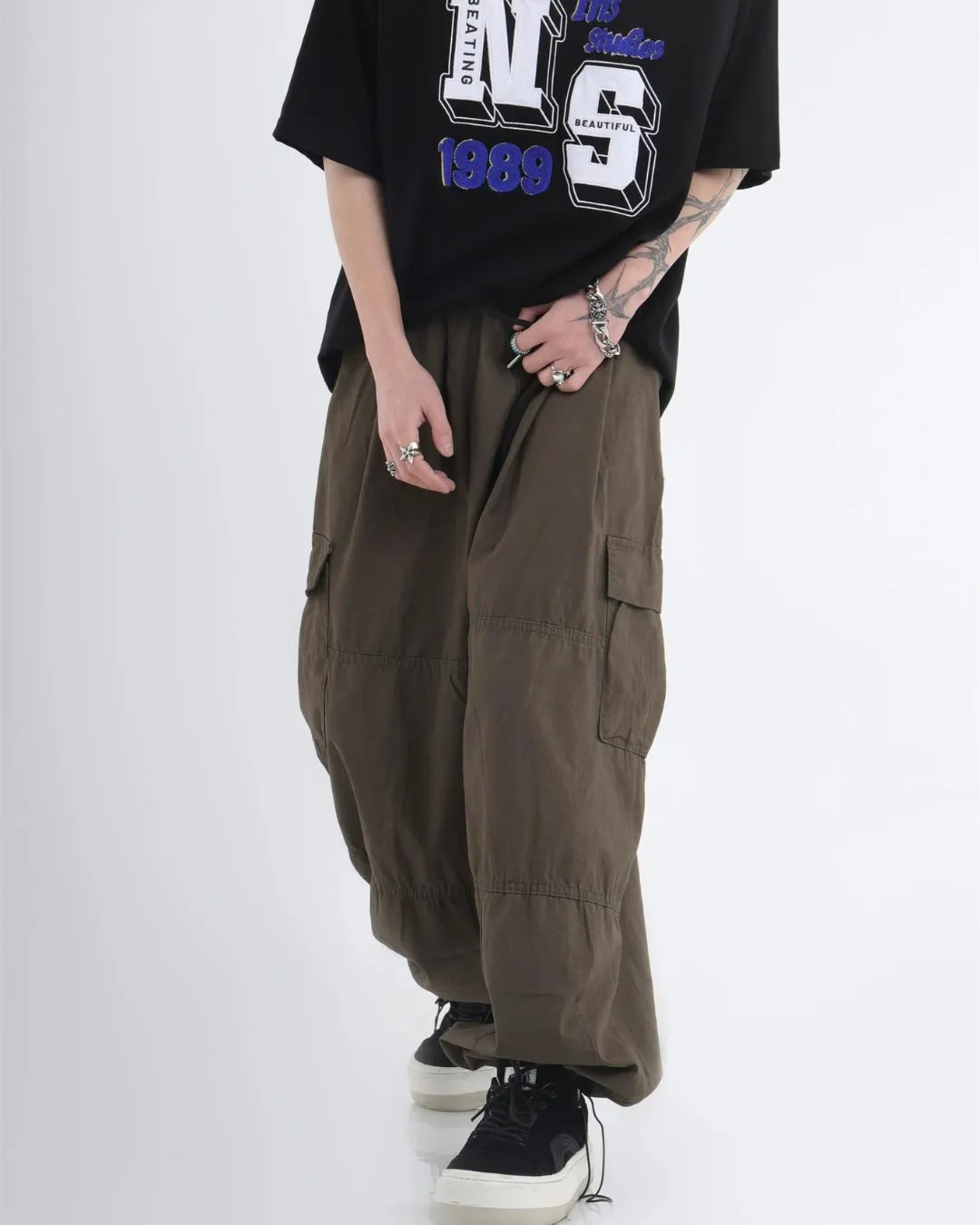 Balloon Silhouette Wide Cargo Pants INS0006