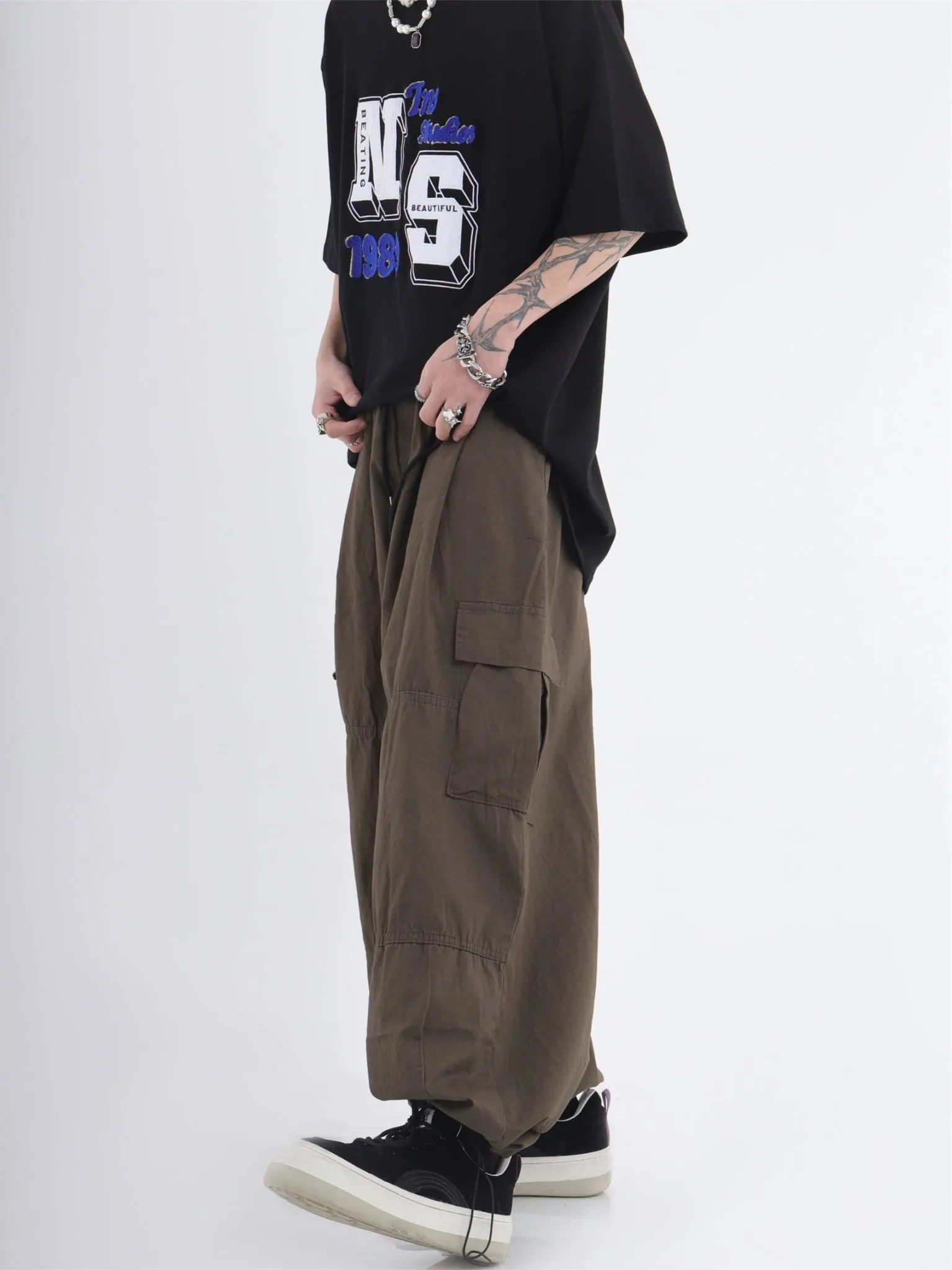 Balloon Silhouette Wide Cargo Pants INS0006