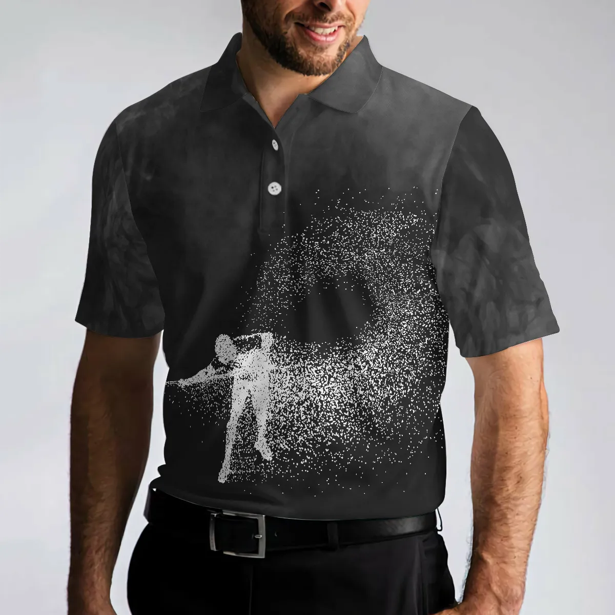 Billiards On Smoke Background Polo Shirt, Smoke Billiards Player Polo Shirt, Best Billiards Shirt For Men