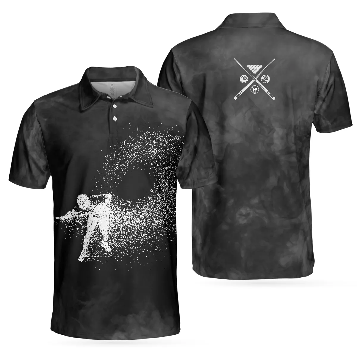 Billiards On Smoke Background Polo Shirt, Smoke Billiards Player Polo Shirt, Best Billiards Shirt For Men