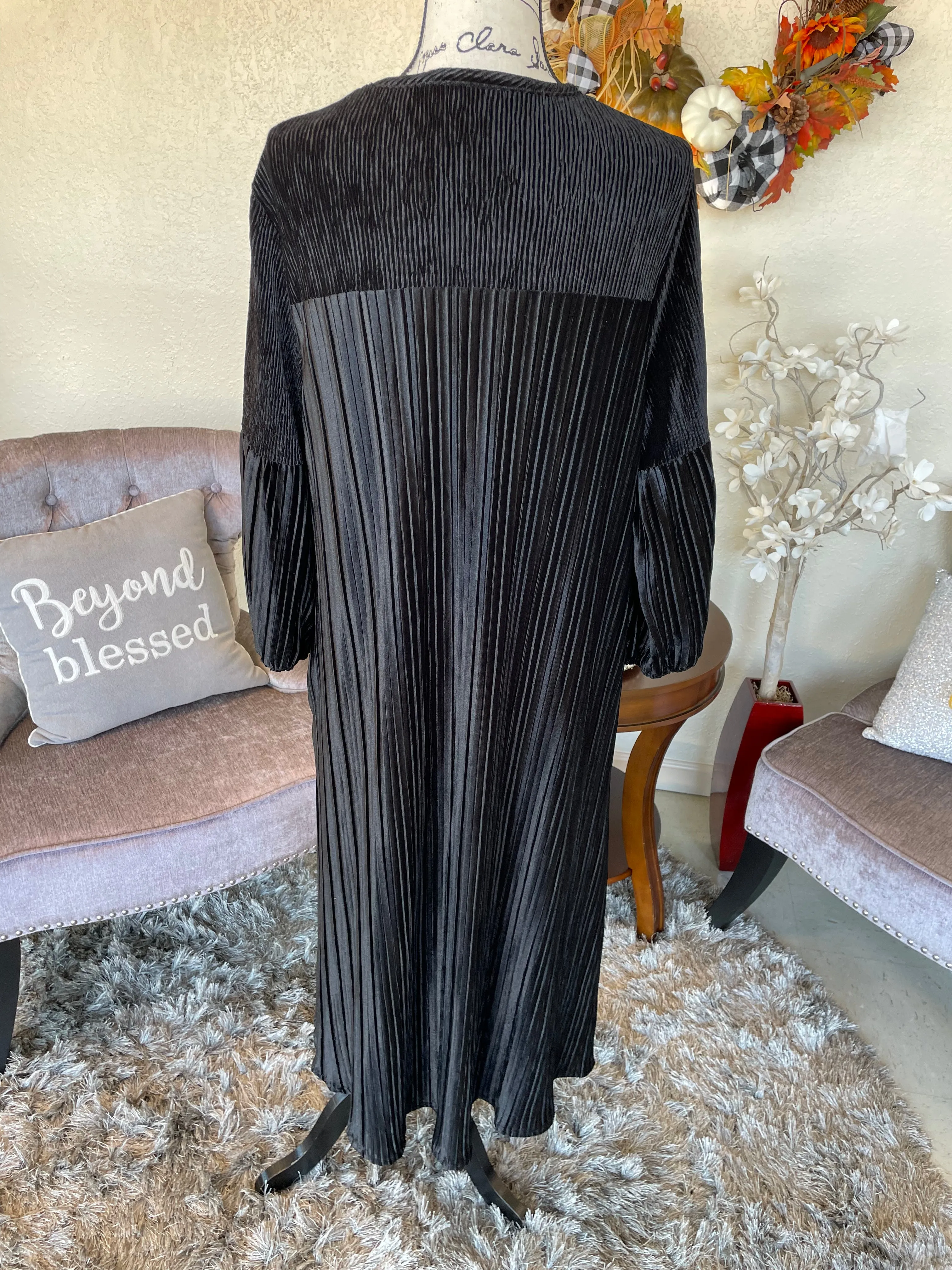 Black Pleated Dress