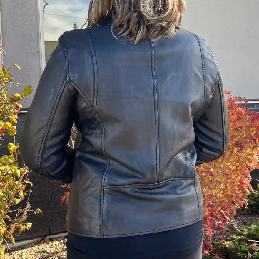 BOL Women's Lamb Leather Biker Style Jacket