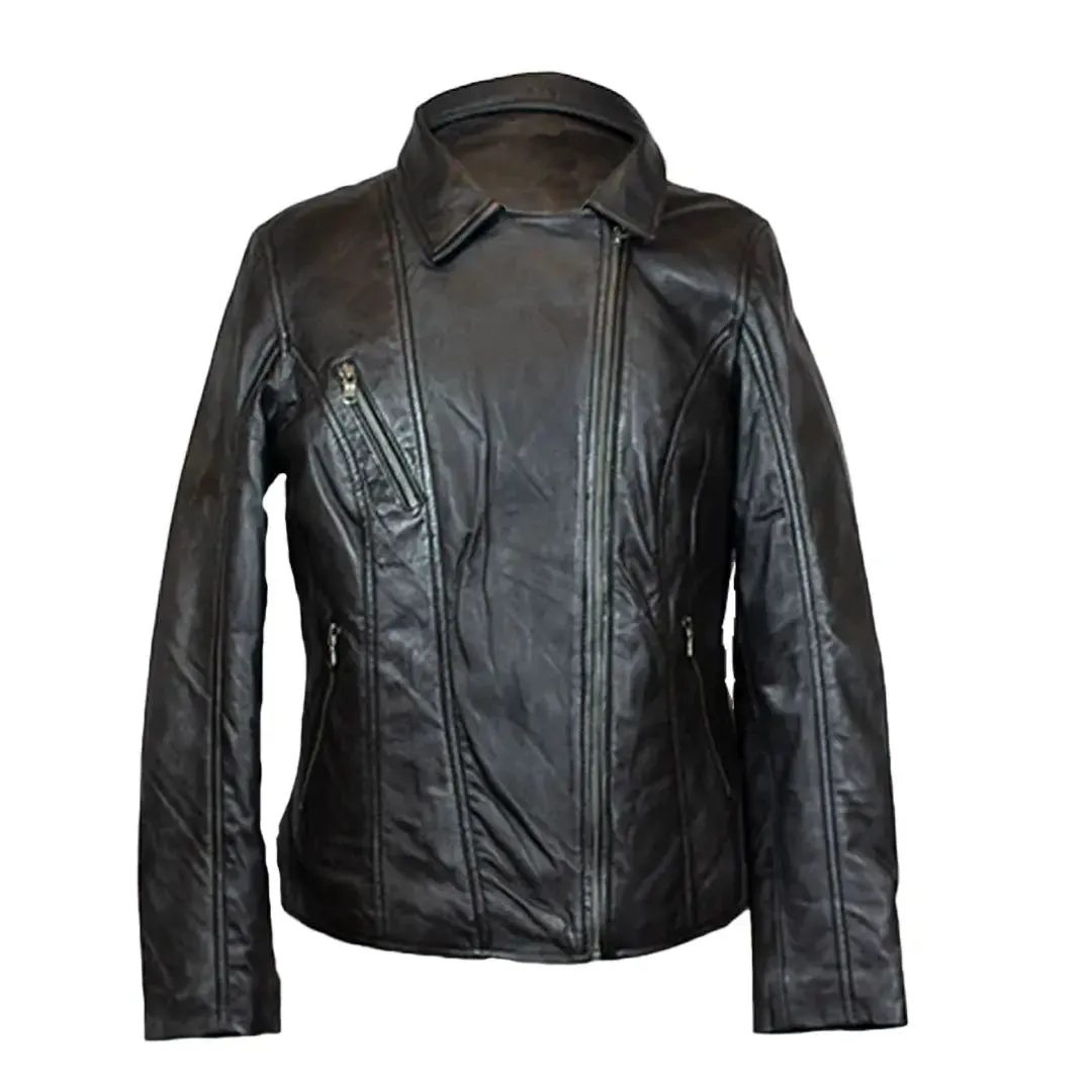 BOL Women's Lamb Leather Biker Style Jacket