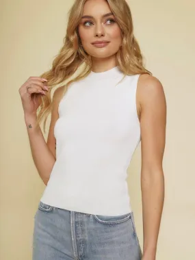 Chaya Sweater Mock Neck Tank Top - Ivory