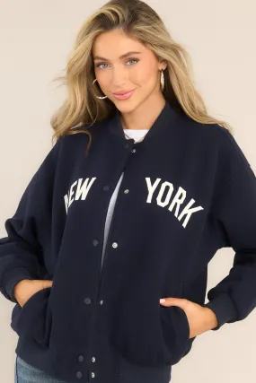 Do Better Navy Blue New York Varsity Jacket