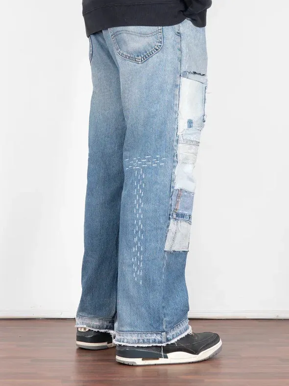 Double Knee Blue Sashiko Denims