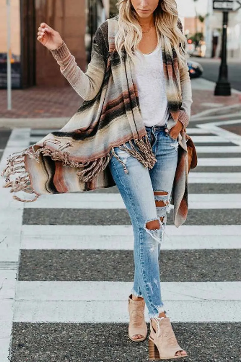 Dunnmall Tassel Cardigan Sweater Tops