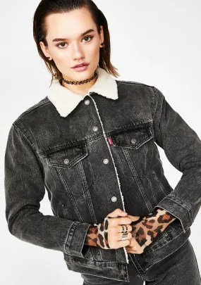 Fade To Black Ex Boyfriend Sherpa Trucker Jacket