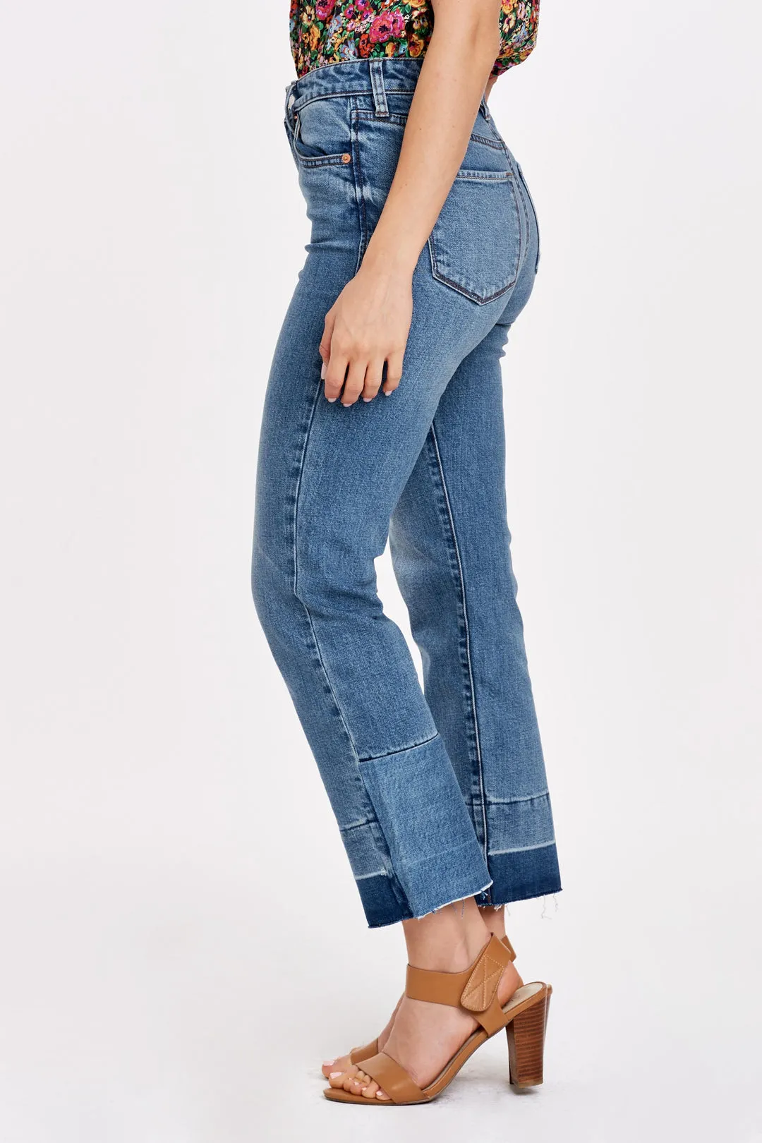 Frankie Super High Rise Cropped Straight Jean- Frimfield