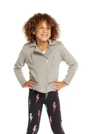 Girls Grey Moto Jacket