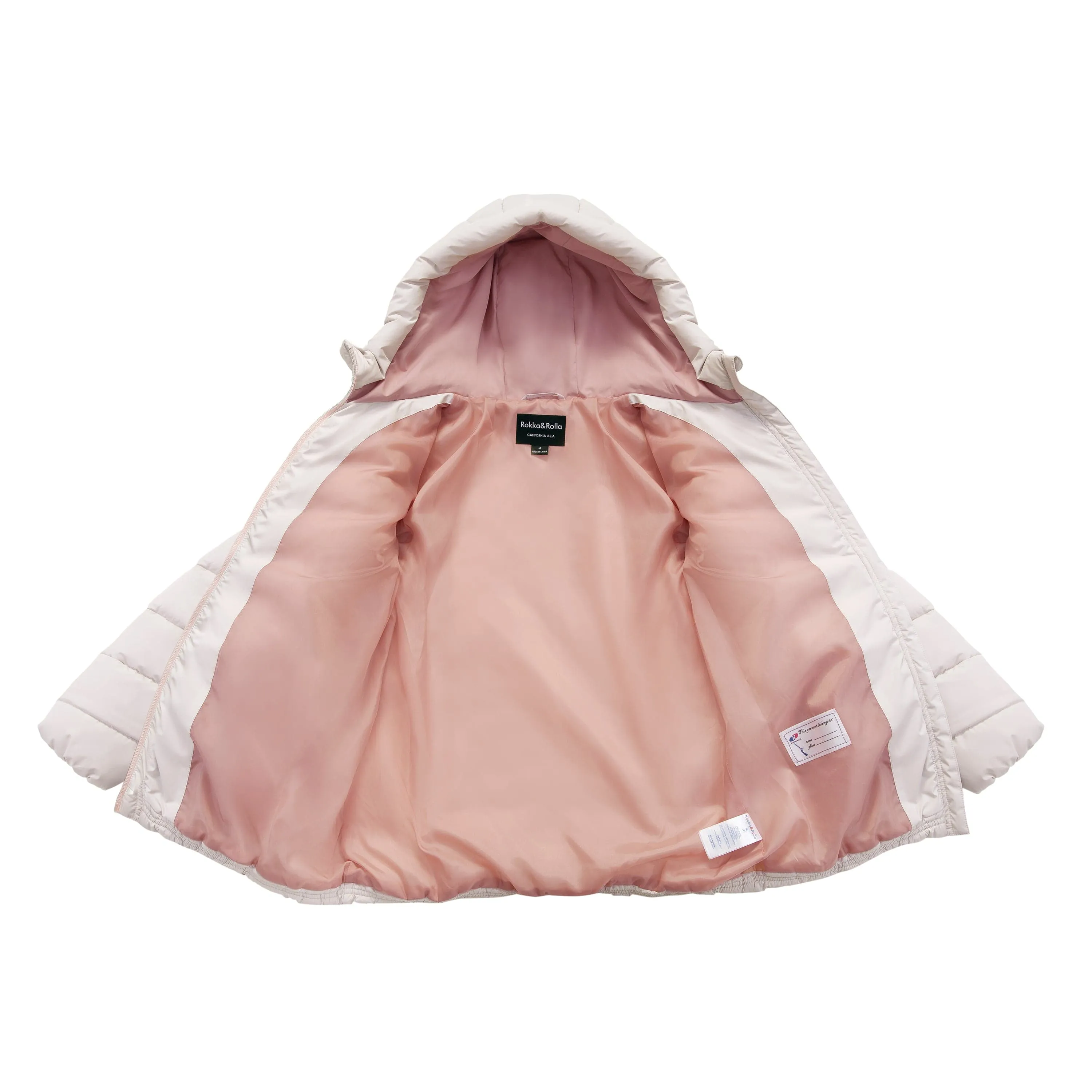 Girls' Jacket Lightweight Long Puffer Jacket