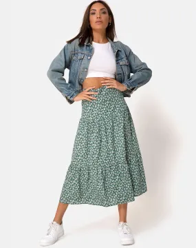 Gleas Skirt in Floral Bloom Green