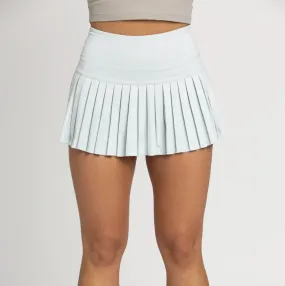 Gold Hinge Pleated Tennis Skirt Ice Blue