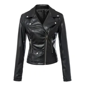 Gothic Biker PU Zippered Jacket