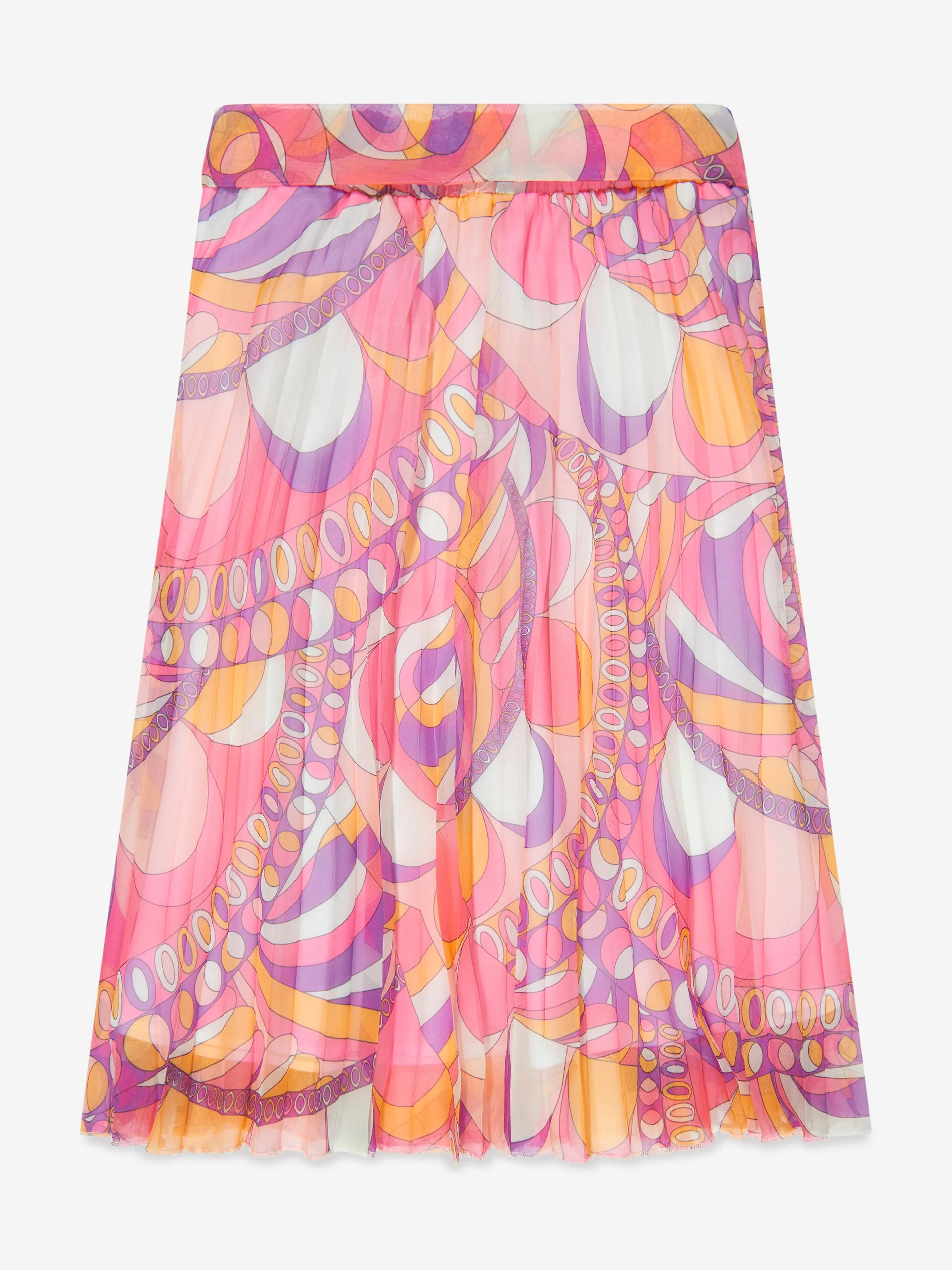 Guess Girls Pleated Chiffon Midi Skirt in Multicolour