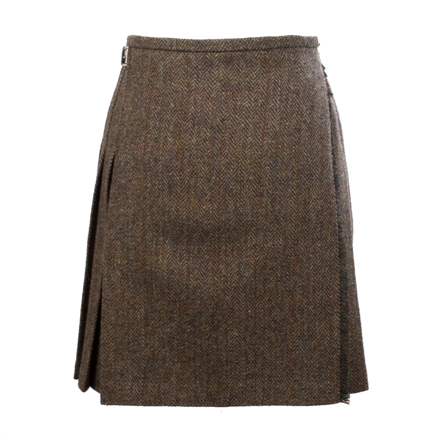 Harris Tweed Ladies Bronwyn Wool Skirt Brown