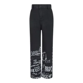 Hoj AW22 Graffiti Sketch Straight Leg Jeans