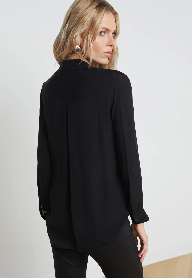 L'Agence Nina Long Sleeve Blouse Black