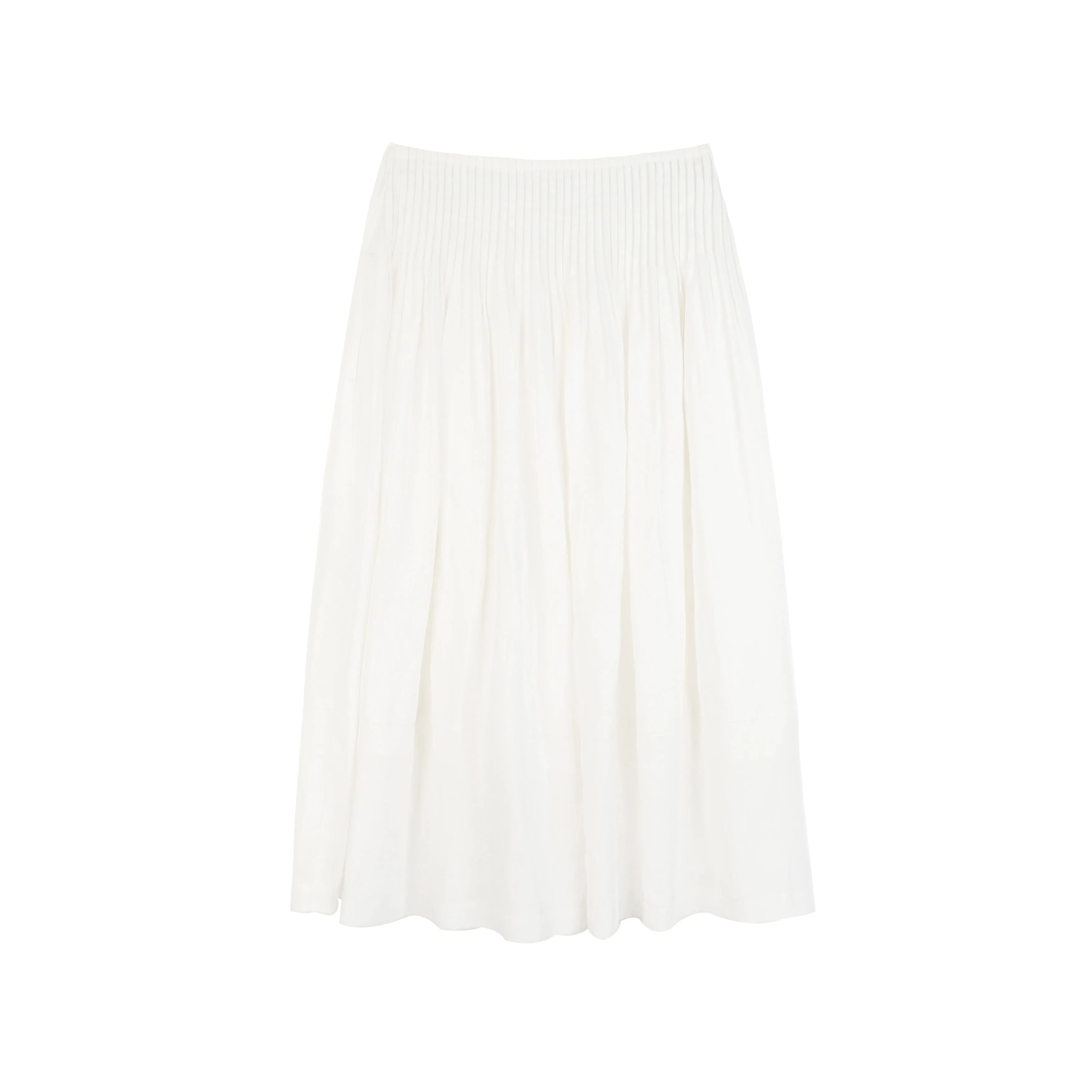 Linen Lyocell Pleated Skirt