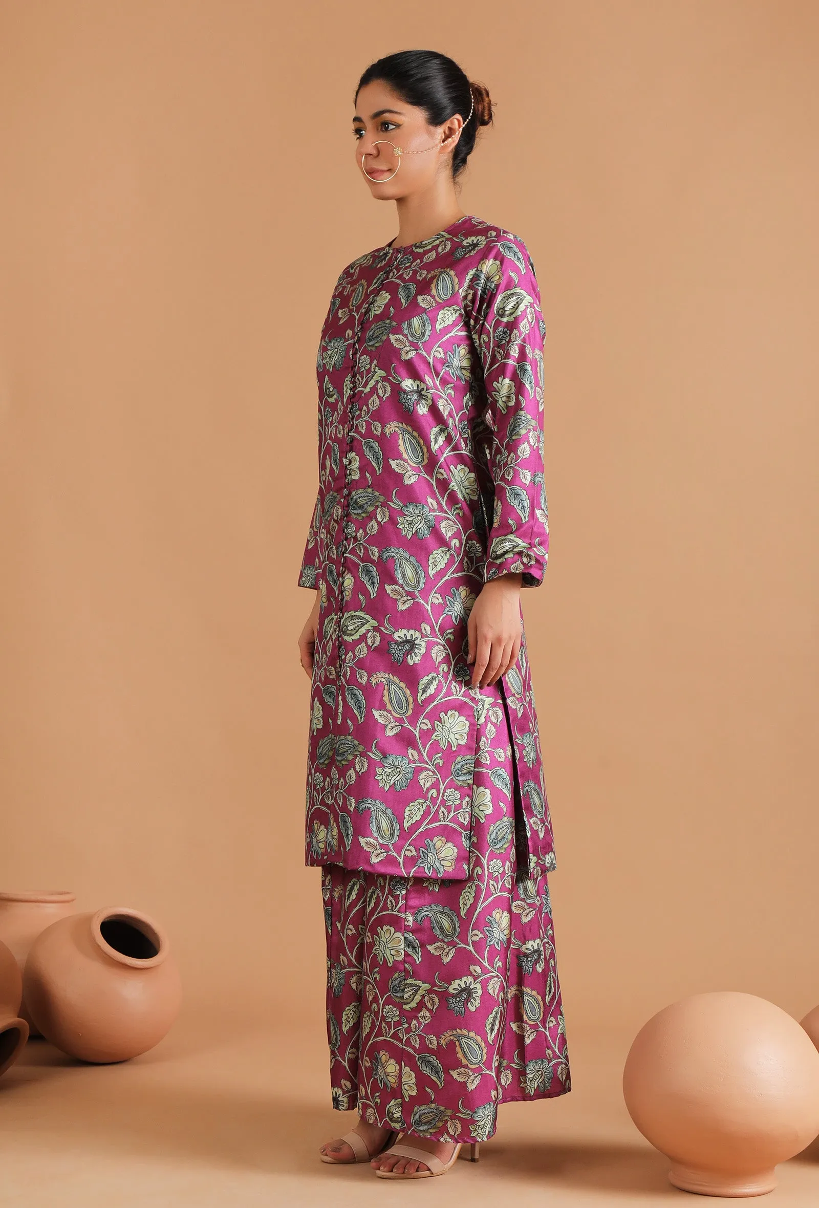 Mahira Allover Kalamkari Long Jacket Style Kurta