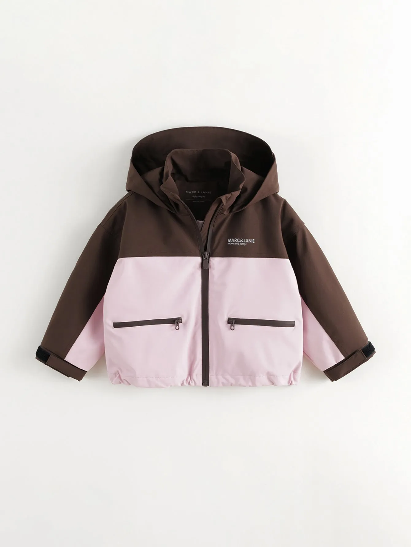 MARC & JANIE Boys Girls Color Block Zip Hooded Jacket 241309