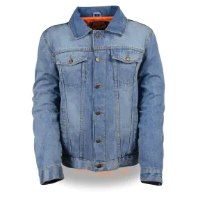 Men's Classic Denim Jean Pocket Jacket w/ Gun Pockets