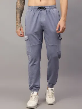 Men's Grey Solid Stretchable Active Wear Track Pant