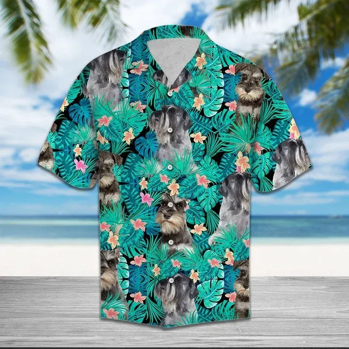 Miniature Schnauzer Mix Native Tropical Hawaiian Shirt