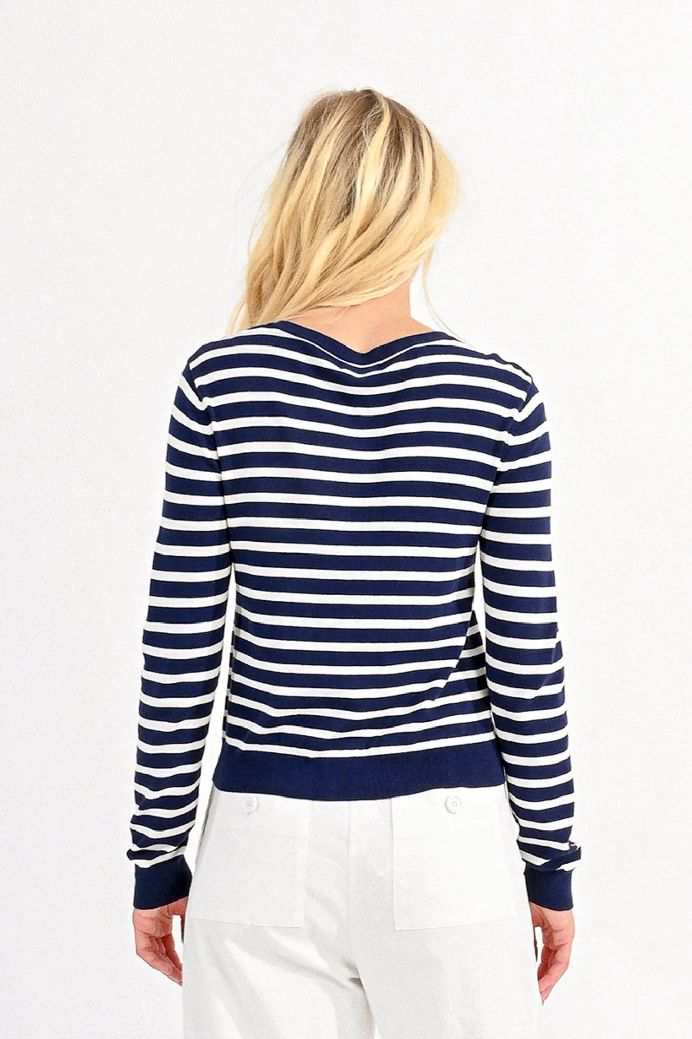 Molly Bracken Navy/White Striped Cardigan