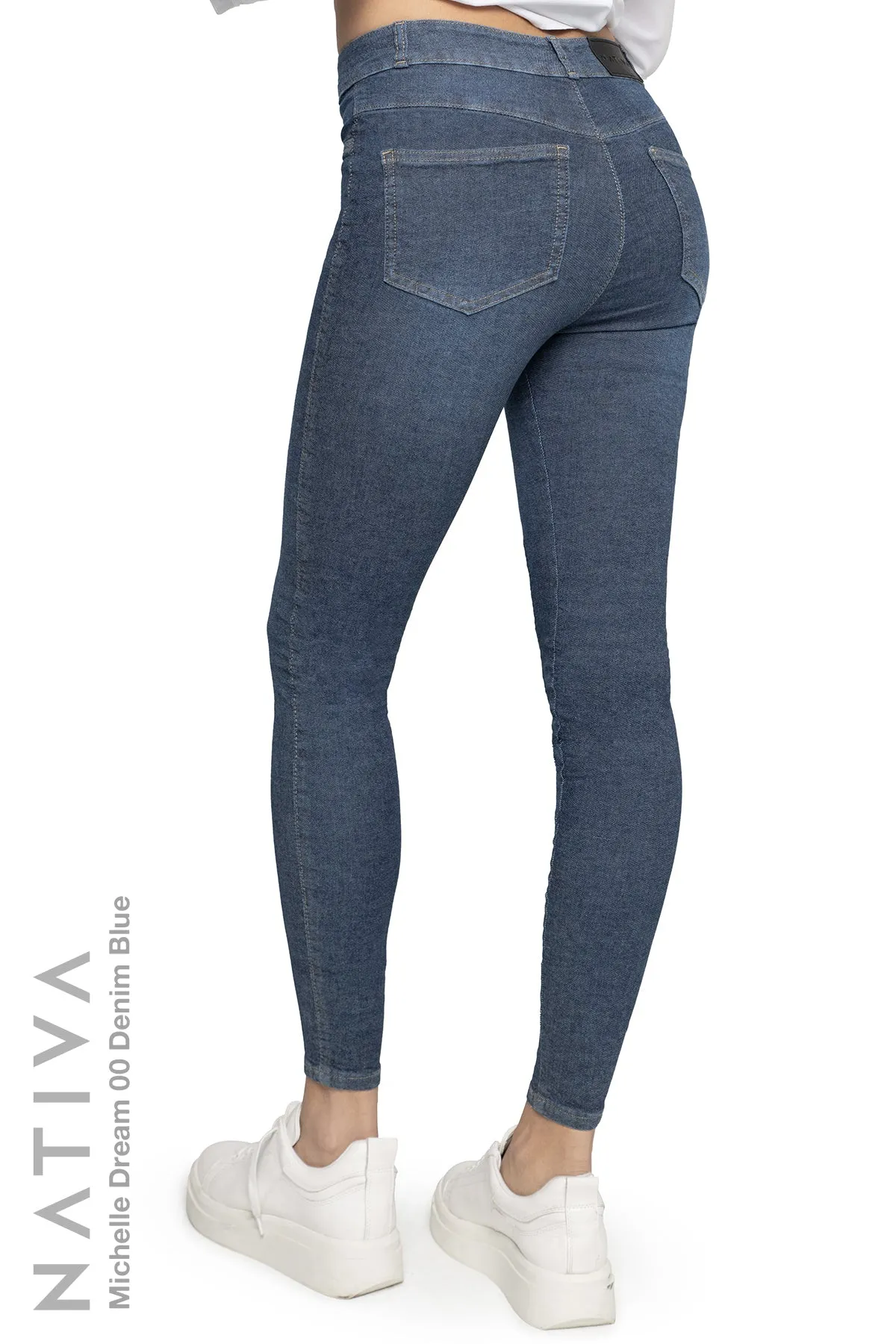 NATIVA, STRETCH JEANS. MICHELLE DREAM 00 DENIM BLUE,  High Shaping Capacity, Ultra Comfy, 24-Hour Wear, Hi-Rise Super Skinny Jeans