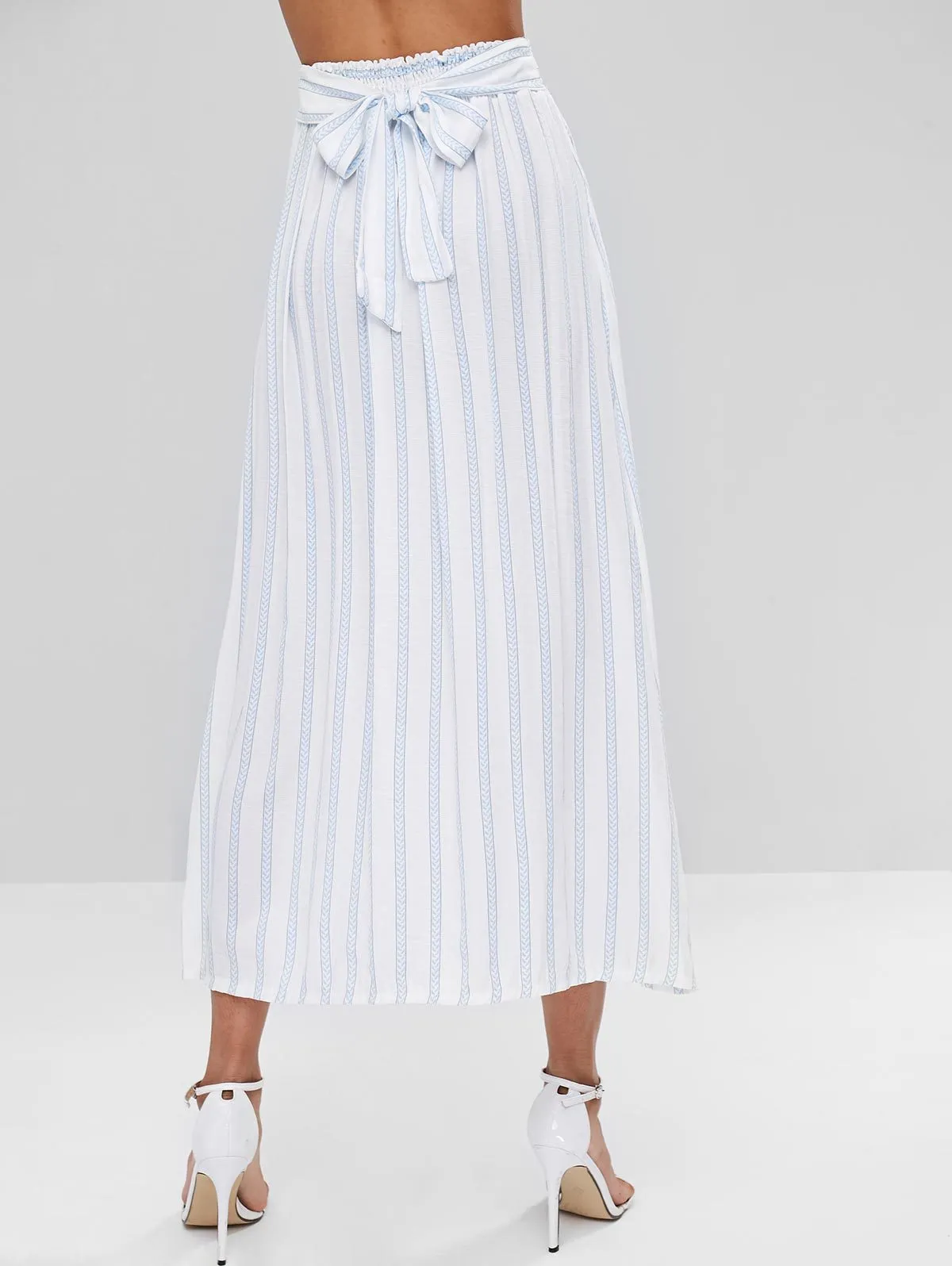 New fashion stripe button skirt