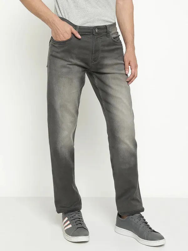 Octave Men Mid-Rise Heavy Faded Dark Shade Stretchable Jeans