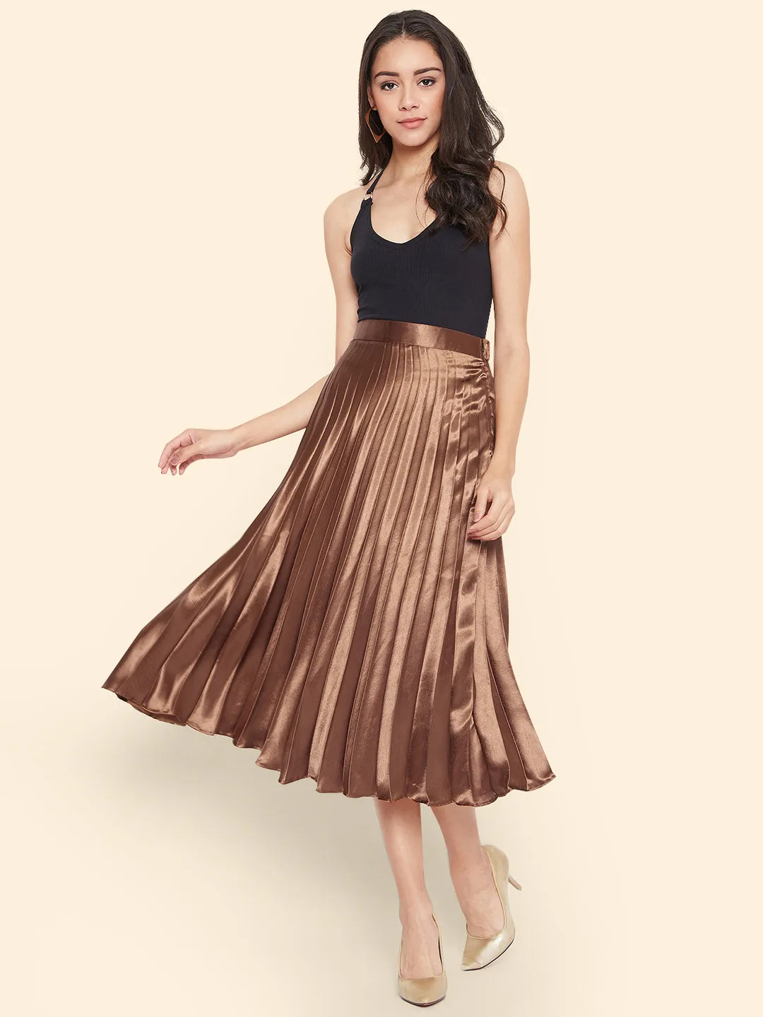 Pleated Midi Skirt