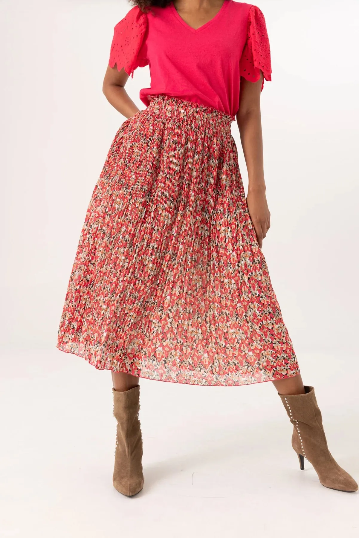 PLEATED SKIRT LUSH PRINT