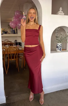 Ryland Burgundy Maxi Skirt