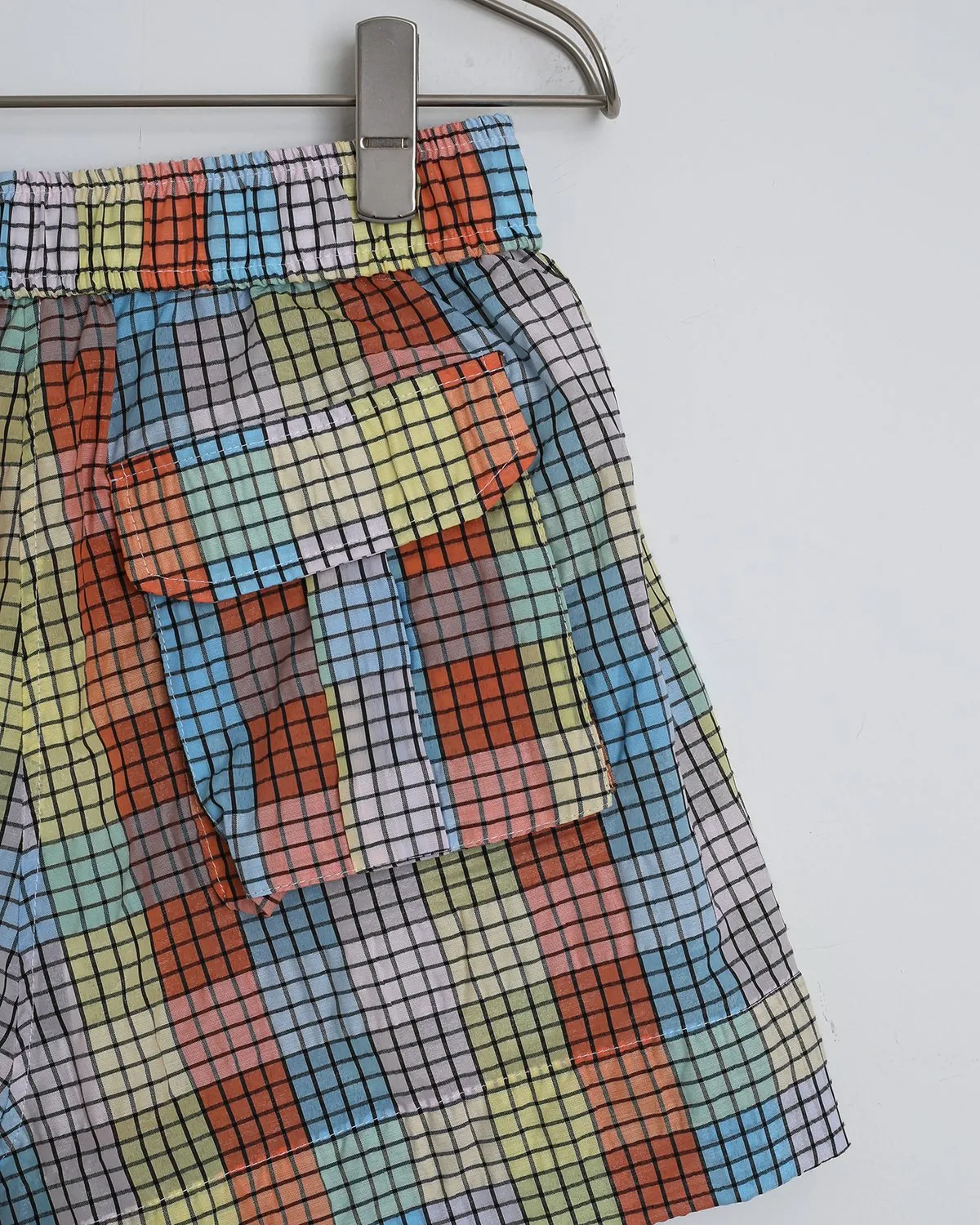 Seersucker Check Shorts in Multicolor