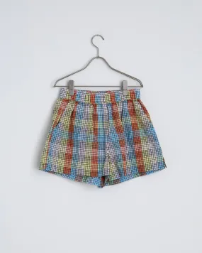 Seersucker Check Shorts in Multicolor