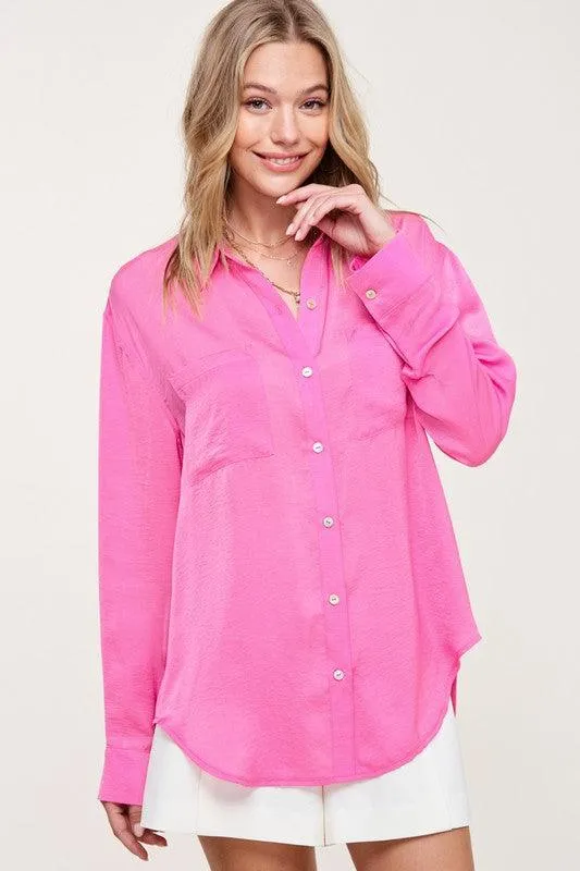 Silky Button-Down Shirt