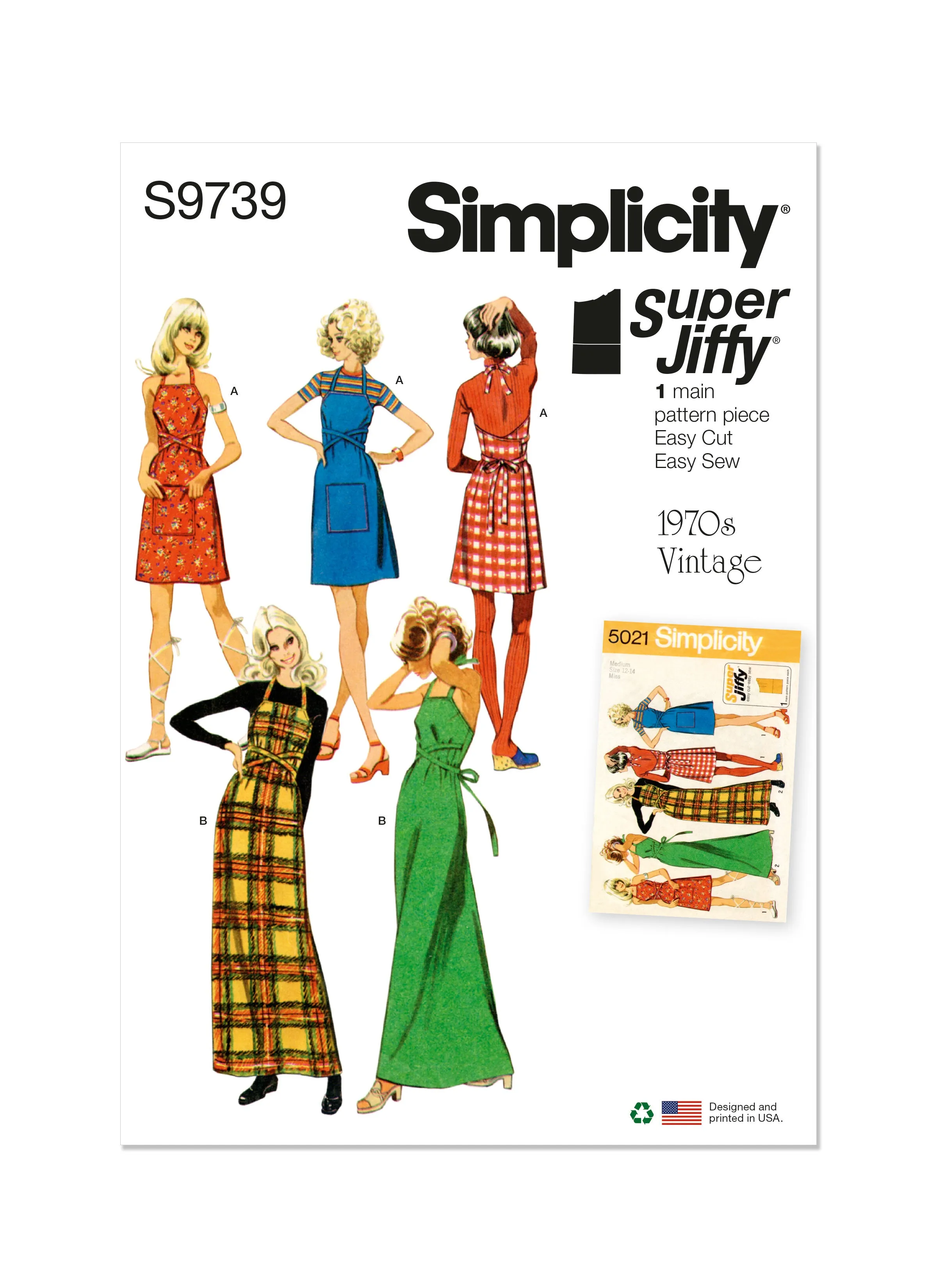 Simplicity Sewing Pattern S9739 MISSES' BACK-WRAP DRESS AND JUMPER IN TWO LENGTHS